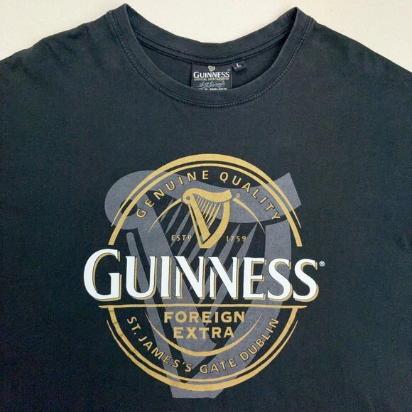 Guinness Beer T Shirt Worn In Relaxed Fit Foreign Extra Ireland St James Dublin - Picture 1 of 9